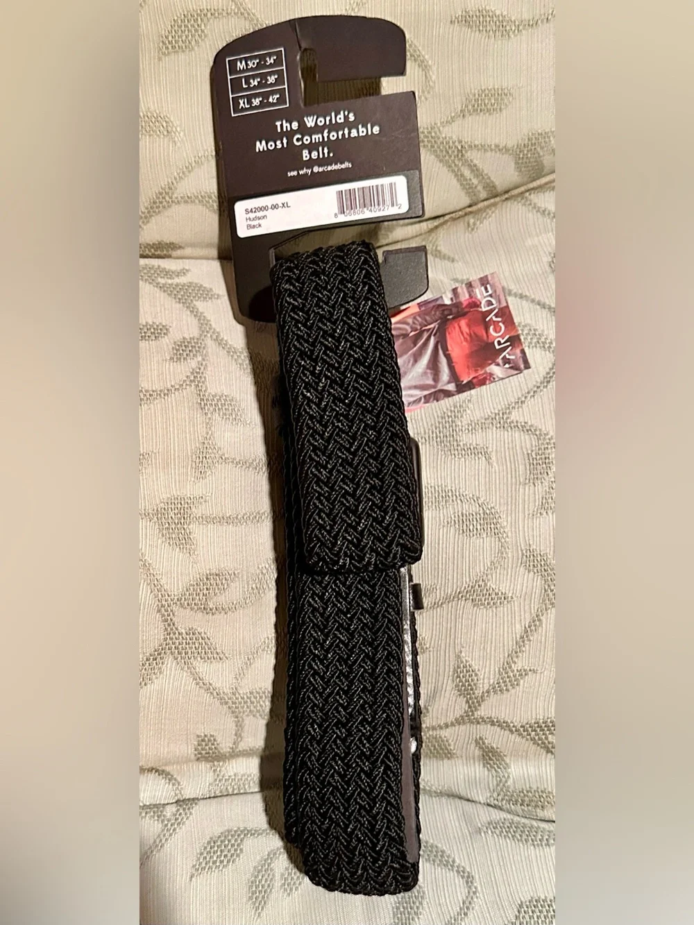 NWT Arcade Men's Black Woven Elastic Belt - XL